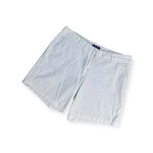 LAND N SEA Womens White Button‎ Fly Stretch Shorts Size 10 Cotton Blend